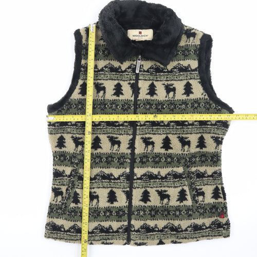 Woolrich Womens Beige Fleece Zip Waistcoat Bodywarmer M