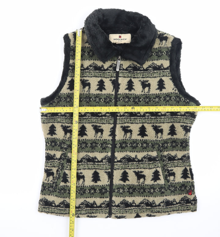Woolrich Womens Beige Fleece Zip Waistcoat Bodywarmer M