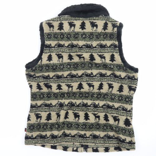 Woolrich Womens Beige Fleece Zip Waistcoat Bodywarmer M
