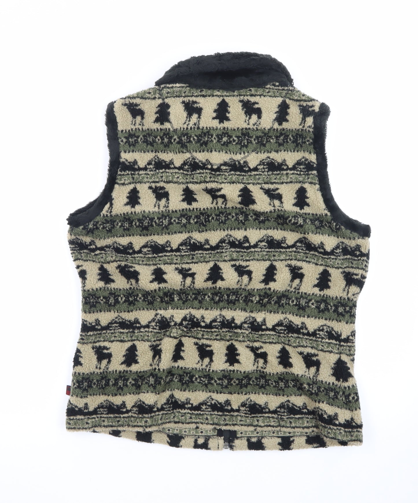 Woolrich Womens Beige Fleece Zip Waistcoat Bodywarmer M