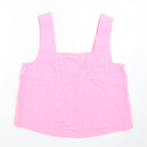 Marks and Spencer Women's Pink Linen Camisole Tank Top Size 12
