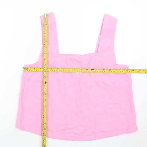 Marks and Spencer Women's Pink Linen Camisole Tank Top Size 12