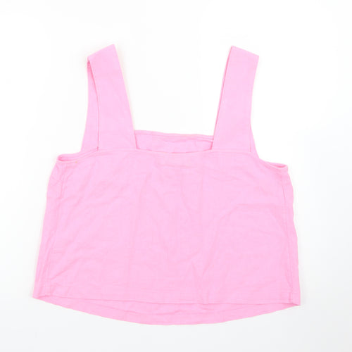 Marks and Spencer Women's Pink Linen Camisole Tank Top Size 12