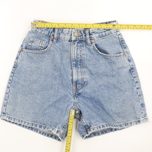 Zara Women Blue High Rise Mom Denim Shorts Size 8