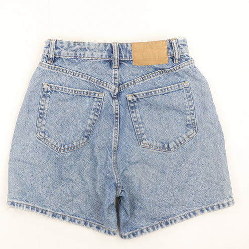 Zara Women Blue High Rise Mom Denim Shorts Size 8