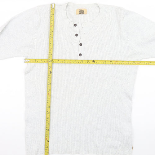 Marks and Spencer Men’s Grey Henley Long Sleeve T-Shirt Size L