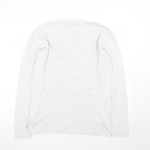 Marks and Spencer Men’s Grey Henley Long Sleeve T-Shirt Size L
