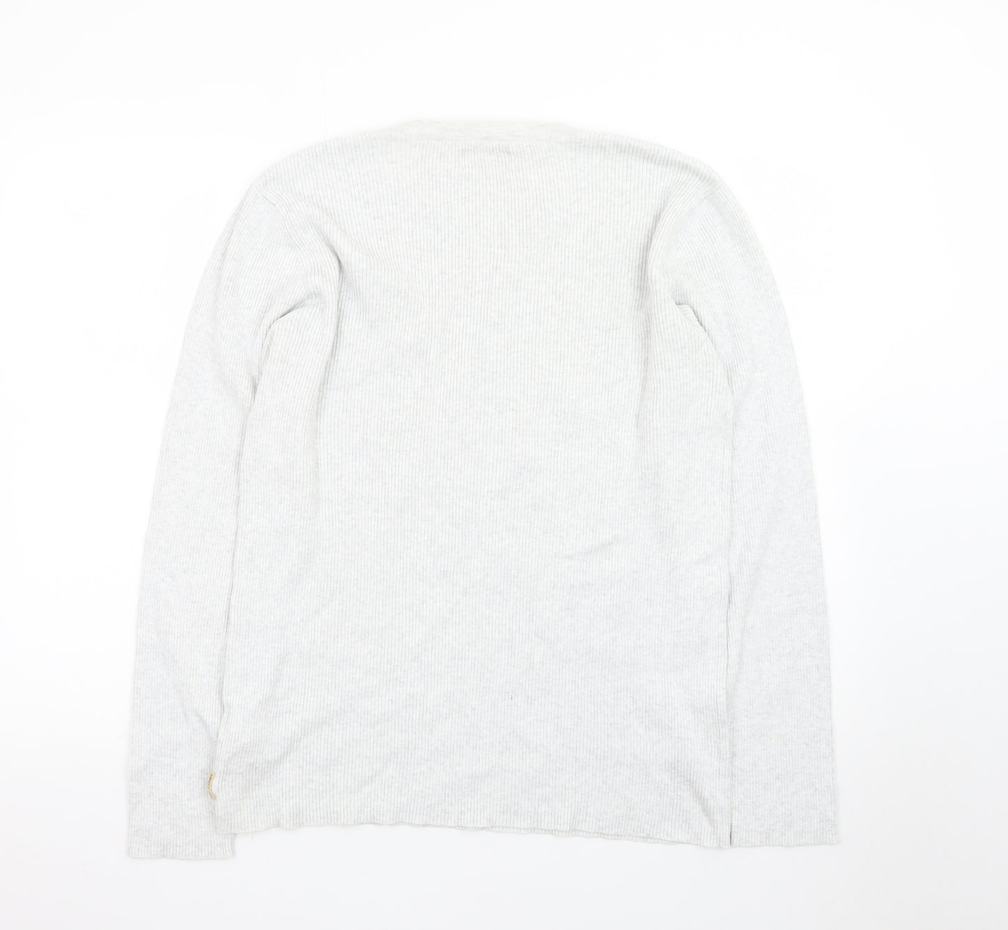 Marks and Spencer Men’s Grey Henley Long Sleeve T-Shirt Size L