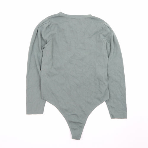 ASOS DESIGN Women’s Green Wrap Bodysuit UK 20 Curve Long Sleeve Cotton