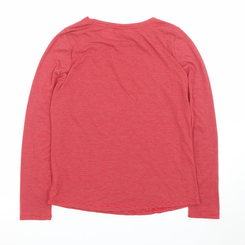 NOCOZO Womens Red Striped Star Sequin Long Sleeve T-Shirt UK 12