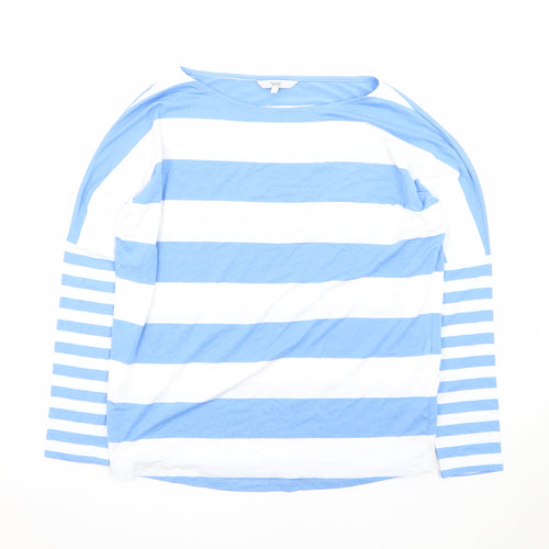 Next Women's Blue White Striped Long Sleeve Jersey T-Shirt UK 12