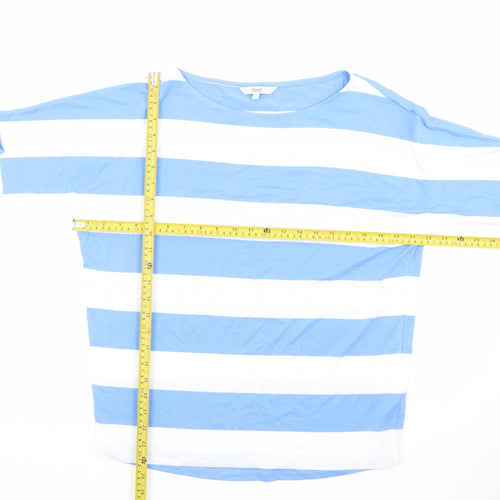 Next Women's Blue White Striped Long Sleeve Jersey T-Shirt UK 12