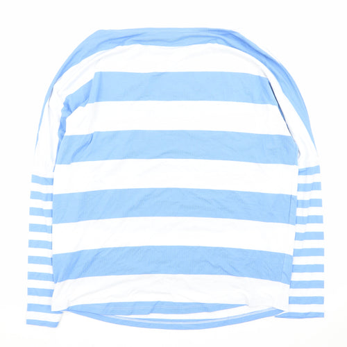 Next Women's Blue White Striped Long Sleeve Jersey T-Shirt UK 12