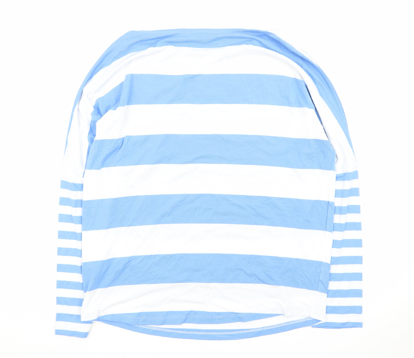 Next Women's Blue White Striped Long Sleeve Jersey T-Shirt UK 12