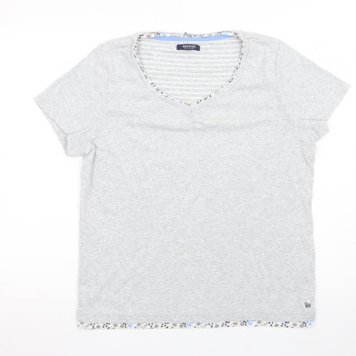 Maine New England Women's Grey V-Neck Cotton T-Shirt Size 18