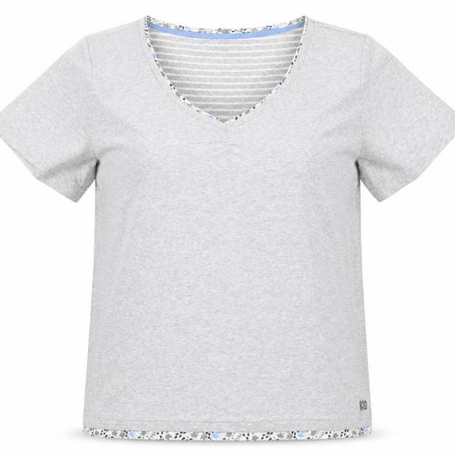 Maine New England Women's Grey V-Neck Cotton T-Shirt Size 18