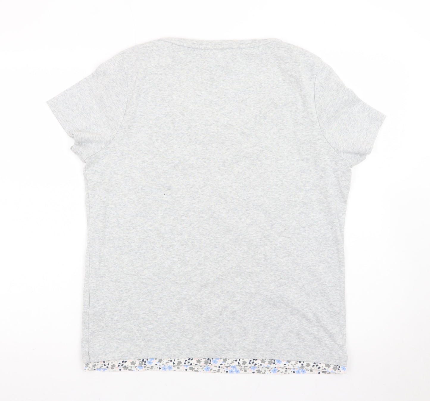 Maine New England Women's Grey V-Neck Cotton T-Shirt Size 18
