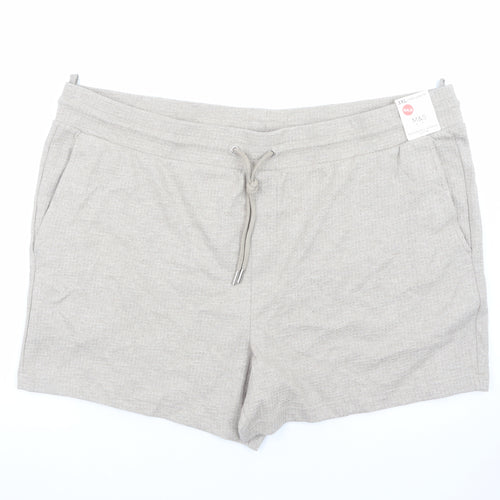 Marks and Spencer Men's Beige 3XL Sweat Shorts with Drawstring