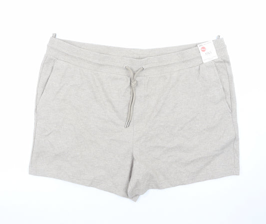 Marks and Spencer Men's Beige 3XL Sweat Shorts with Drawstring