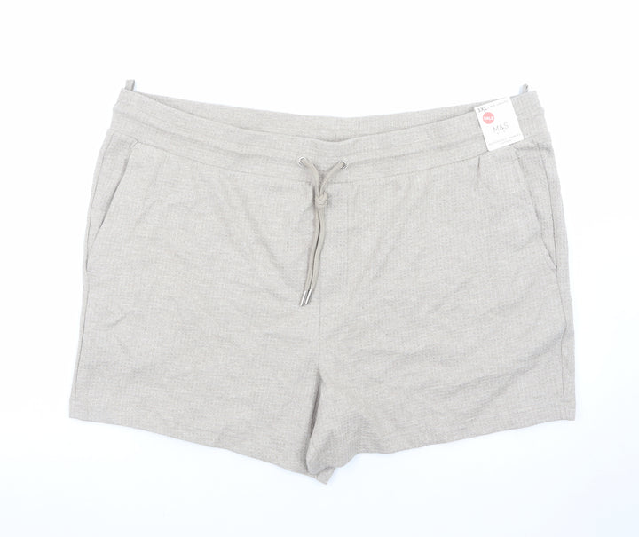 Marks and Spencer Men's Beige 3XL Sweat Shorts with Drawstring