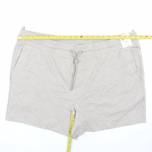 Marks and Spencer Men's Beige 3XL Sweat Shorts with Drawstring