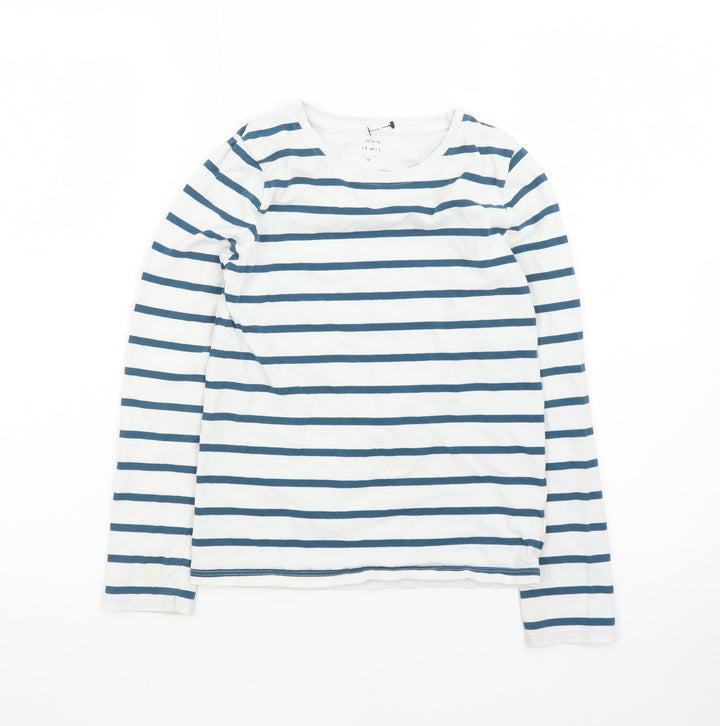 John Lewis Girls Blue Stripe Long Sleeve Cotton T-Shirt Age 10 Years