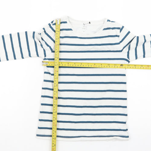 John Lewis Girls Blue Stripe Long Sleeve Cotton T-Shirt Age 10 Years