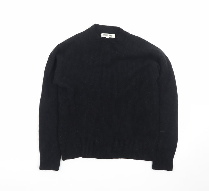 Uniqlo Men’s Black Wool Crew Neck Pullover Jumper Size S