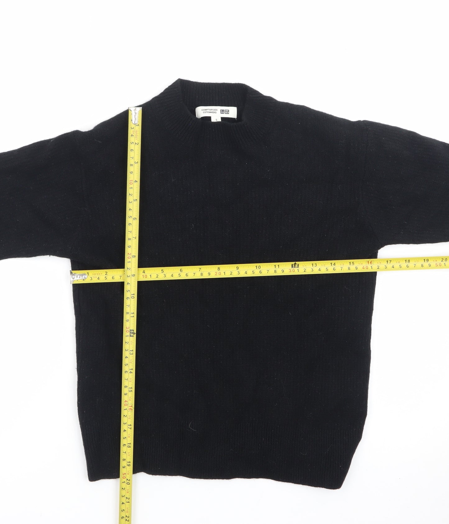 Uniqlo Men’s Black Wool Crew Neck Pullover Jumper Size S