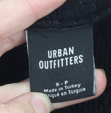 Urban Outfitters Women's Black Cable-Knit Distressed Pullover Jumper Size S