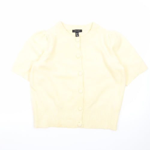 New Look Women’s Ivory Short Sleeve Puff Cardigan UK 12