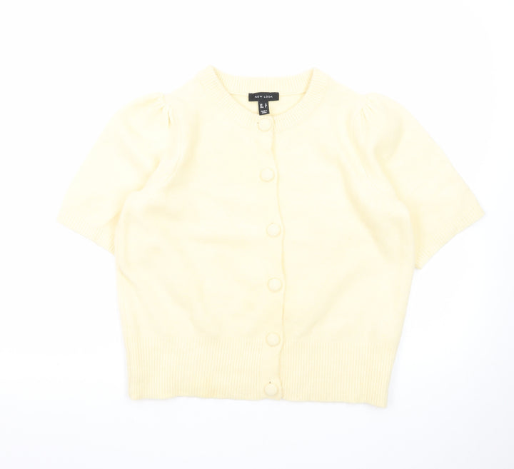 New Look Women’s Ivory Short Sleeve Puff Cardigan UK 12
