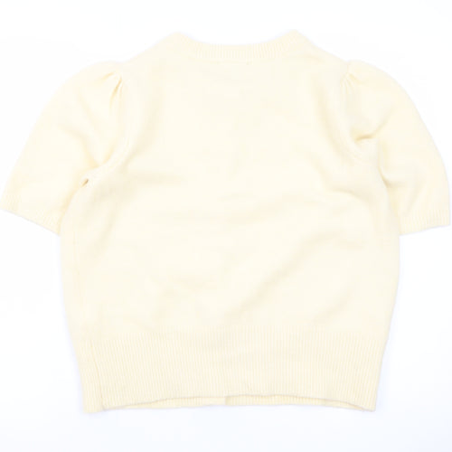 New Look Women’s Ivory Short Sleeve Puff Cardigan UK 12