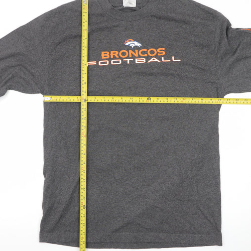 NFL Team Apparel Men's Grey Broncos Long Sleeve T-Shirt Size L