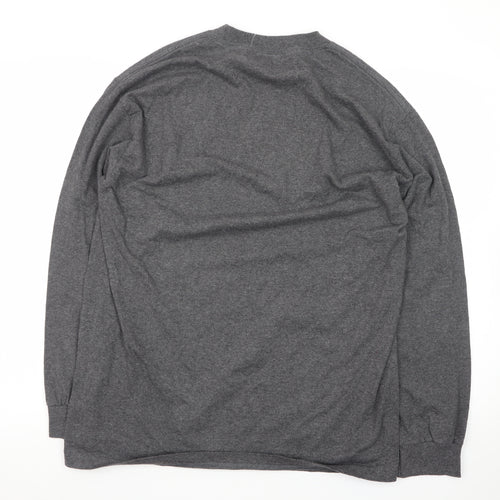NFL Team Apparel Men's Grey Broncos Long Sleeve T-Shirt Size L