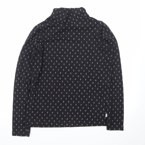 Fat Face Women's Black Long Sleeve Jersey Roll Neck Top UK 12