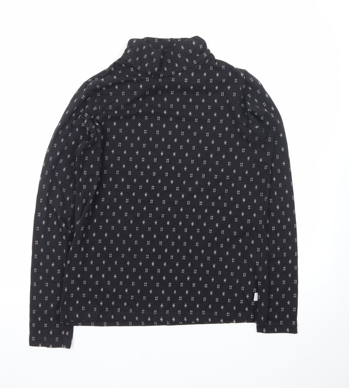 Fat Face Women's Black Long Sleeve Jersey Roll Neck Top UK 12