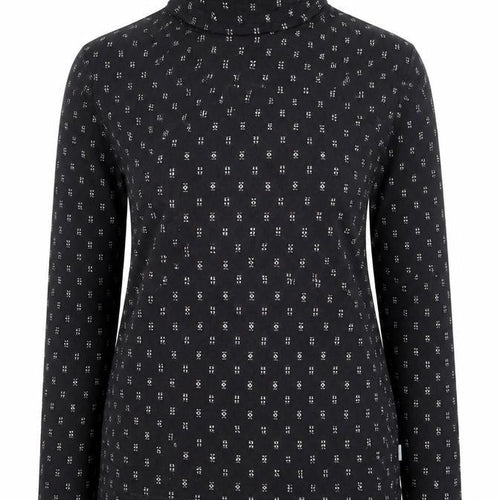 Fat Face Women's Black Long Sleeve Jersey Roll Neck Top UK 12