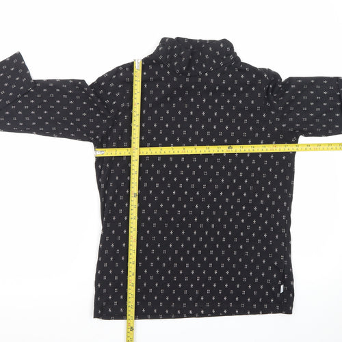 Fat Face Women's Black Long Sleeve Jersey Roll Neck Top UK 12