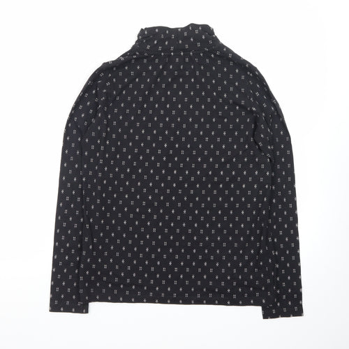 Fat Face Women's Black Long Sleeve Jersey Roll Neck Top UK 12
