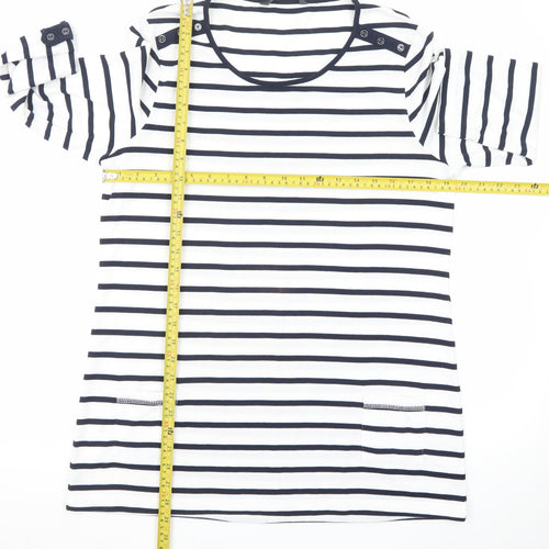 Bonmarché Women’s Striped Shift Dress Size 16 Navy White 3/4 Sleeve Casual