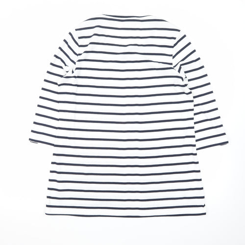 Bonmarché Women’s Striped Shift Dress Size 16 Navy White 3/4 Sleeve Casual