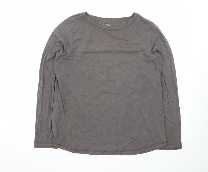 Thought Women’s Grey Organic Cotton Long Sleeve T-Shirt Size 16