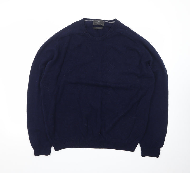 Marks and Spencer Mens Blue Lambswool Regular Fit Jumper XXL