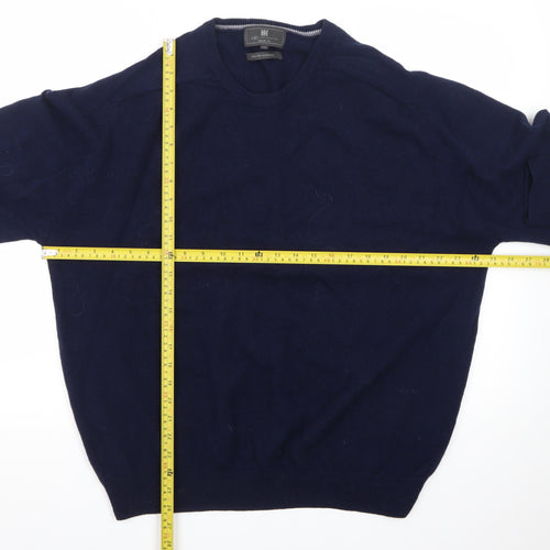 Marks and Spencer Mens Blue Lambswool Regular Fit Jumper XXL