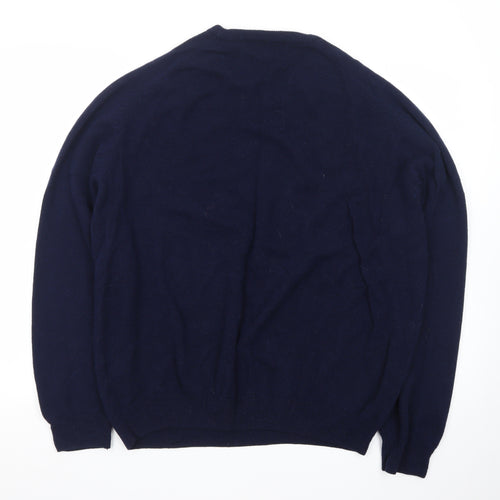 Marks and Spencer Mens Blue Lambswool Regular Fit Jumper XXL