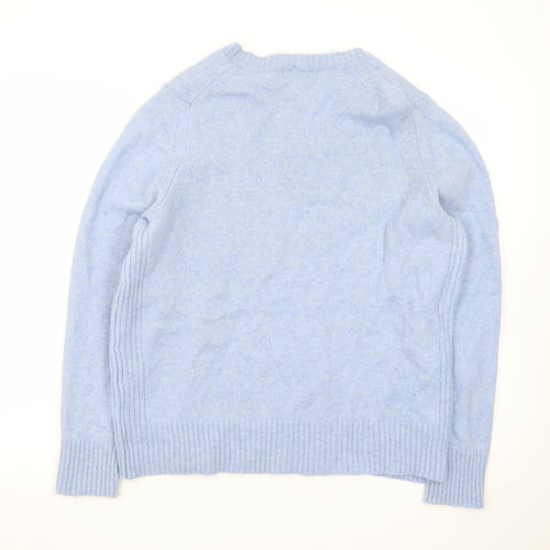 Marks and Spencer Women Blue V-Neck Cashmere Jumper Size 18