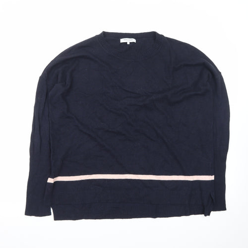 Great Plains Women's Blue Crew Neck Wool Blend Jumper Size S