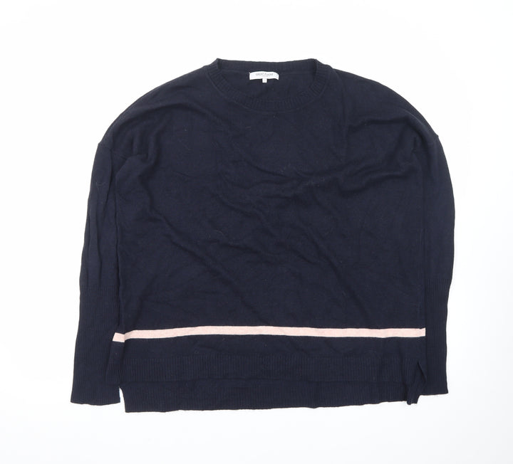 Great Plains Women's Blue Crew Neck Wool Blend Jumper Size S