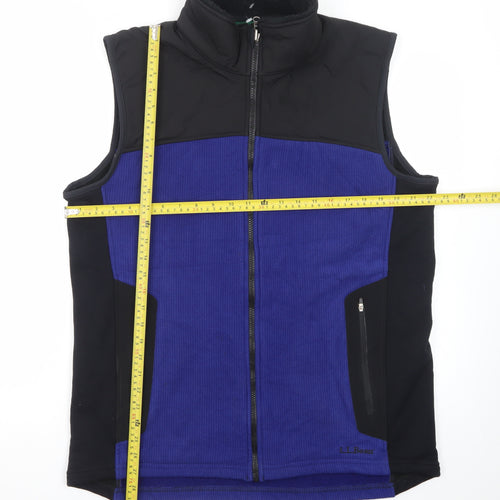 L.L.Bean Men's Blue Black Fleece Bodywarmer Gilet Vest Size L Regular